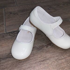 L'Amour White Kids Mary Jane Dress Shoes